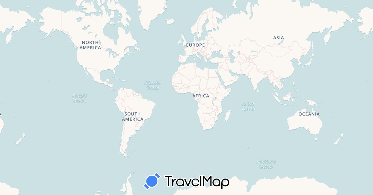 TravelMap itinerary: plane, boat in United States, British Virgin Islands (North America)